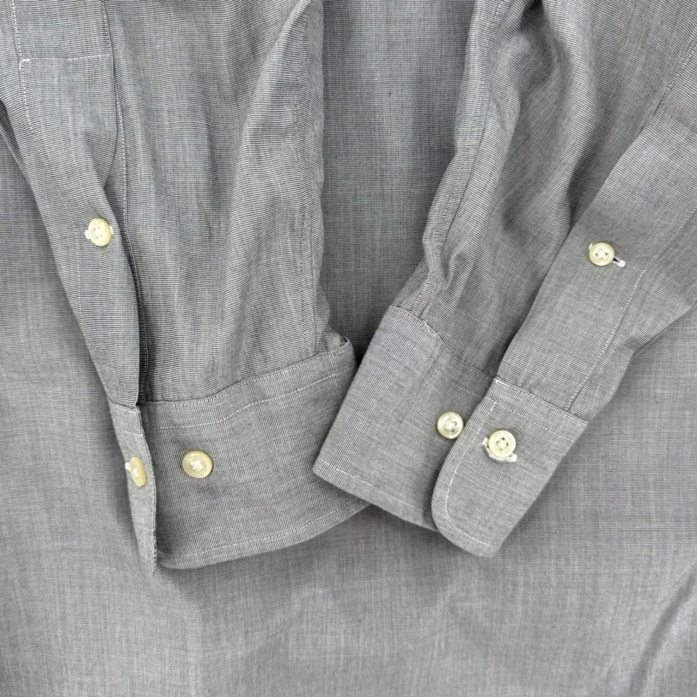 Polo Ralph Lauren Mens Large Slim Fit Gray Striped Dress Shirt Size 16 32/33